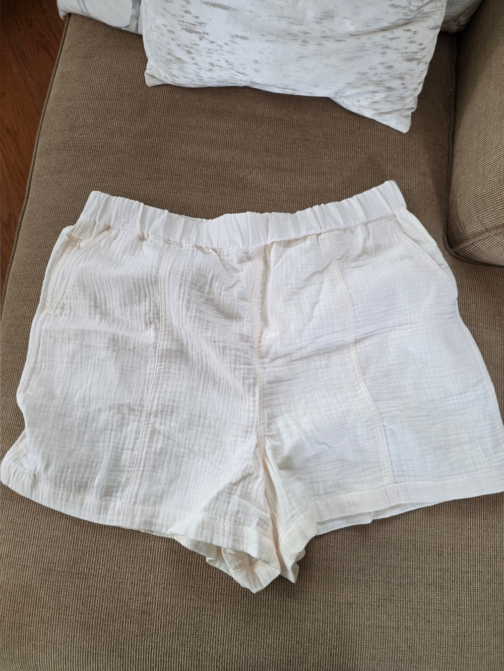 NWOT Madewell Cream Lightweight Gauze Shorts Plus Size XXL